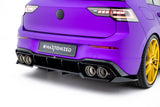Maxton Design - Rear Splitter (with Vertical Bars) V.2 Volkswagen Golf R MK8 (Facelift) - Royal Body Kits