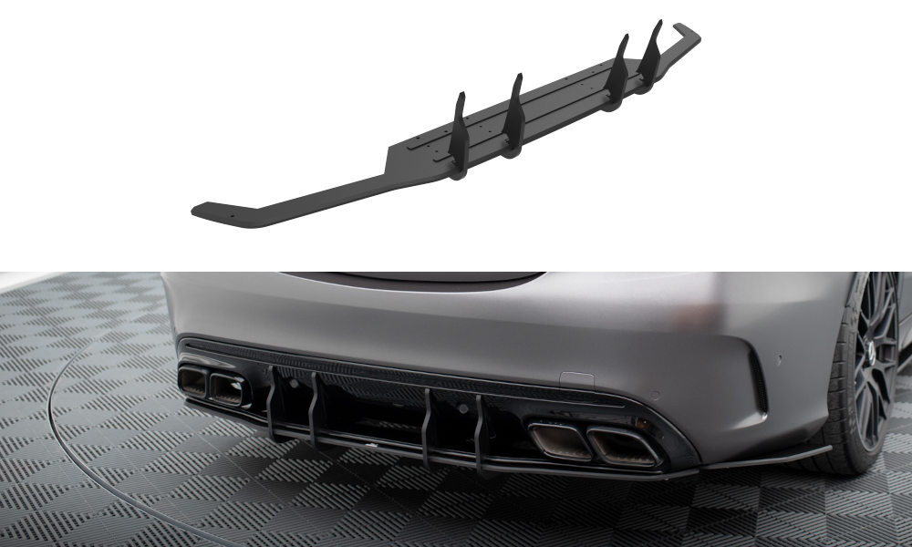 Maxton Design - Street Pro Rear Diffuser Mercedes Benz C63 AMG Sedan ...