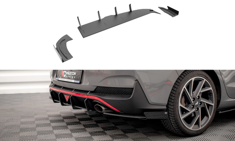 Maxton Design - Street Pro Rear Side Splitters + Flaps Hyundai I30 N-Line Fastback MK3 (Facelift)