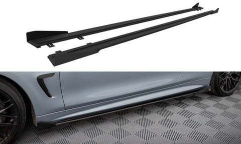 Maxton Design - Street Pro Side Skirts Diffusers + Flaps BMW Series 4 M-Pack Coupe F32
