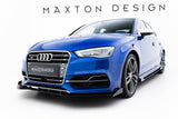 Maxton Design - Street Pro Front Splitter + Flaps Audi S3 / A3 S-Line Sedan 8V