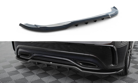 Maxton Design - Central Rear Splitter (With Vertical Bars) Mercedes Benz A-Class AMG-Line W176 (Facelift) Rear Diffuser Maxton Design royalty-bespoke.myshopify.com
