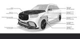 Larte Design - Central Front Bumper Overlay Mercedes Benz GLS63/S AMG X167