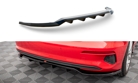 Maxton Design - Central Rear Splitter (with Vertical Bars) Audi A3 8Y Sportback Rear Diffuser Maxton Design royalty-bespoke.myshopify.com