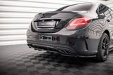 Maxton Design - Central Rear Splitter (with Vertical Bars) Mercedes Benz C-Class AMG-Line W205 Facelift Rear Diffuser Maxton Design royalty-bespoke.myshopify.com