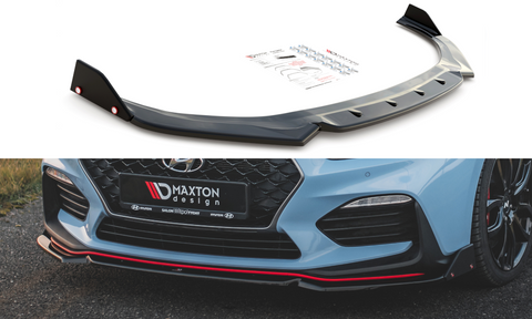 Maxton Design - Front Splitter + Flaps V.6 Hyundai I30N MK3 Hatchback / Fastback