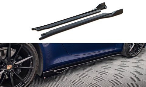 Maxton Design - Side Skirts Diffusers V.2 Porsche 911 Carrera / S / 4 / 4S/ GTS 992 (Without Sport Design Package)