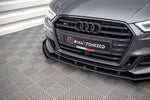 Maxton Design - Street Pro Front Splitter V.1 + Flaps Audi S3 & A3 S-Line Sportback 8V Facelift