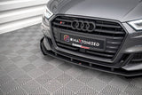 Maxton Design - Street Pro Front Splitter V.1 + Flaps Audi S3 & A3 S-Line Sportback 8V Facelift Front Spoiler Maxton Design royalty-bespoke.myshopify.com