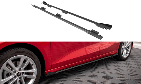 Maxton Design - Street Pro Side Skirts Diffusers + Flaps Audi A3 8Y