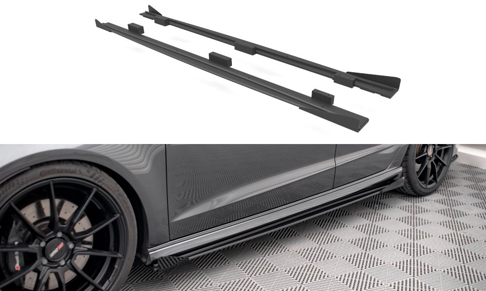Maxton Design - Street Pro Side Skirts Diffusers + Flaps Audi S3 & A3 S ...