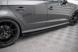 Maxton Design - Street Pro Side Skirts Diffusers + Flaps Audi S3 & A3 S-Line Sportback 8V Facelift