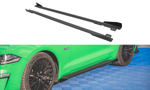 Maxton Design - Street Pro Side Skirts Diffusers V.1 + Flaps Ford Mustang GT MK6 (Facelift)