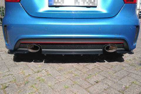 Maxton Design - Central Rear Splitter (with vertical bars) Mercedes Benz A-Class W176 AMG-Line (Pre-Facelift)