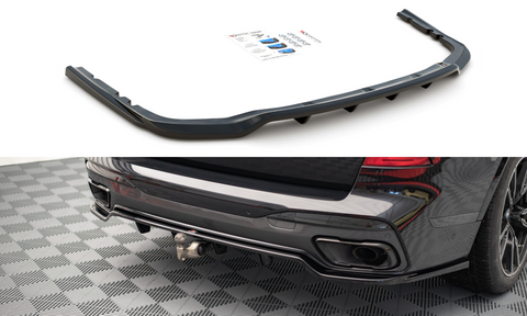 Maxton Design - Central Rear Splitter (with vertical bars) BMW X7 M G07 Rear Diffuser Maxton Design royalty-bespoke.myshopify.com