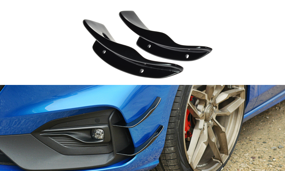 Flaps (rabats) Avant Maxton Design Pour Ford Focus ST / ST-Line Mk4 - Finition Brillant - Neuf Sous Emballage