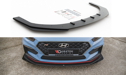 Maxton Design - Racing Durability Front Splitter + Flaps Hyundai I30N MK3 Hatchback / Fastback