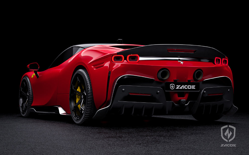 Sf90 Rear End ZACOE - Rear Spoiler Ferrari SF90 Stradale | Royal Body Kits